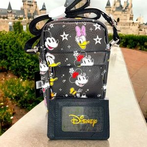 Disney Sensational Six Smiling Faces Crossbody and Mickey Silhouette Cardholder